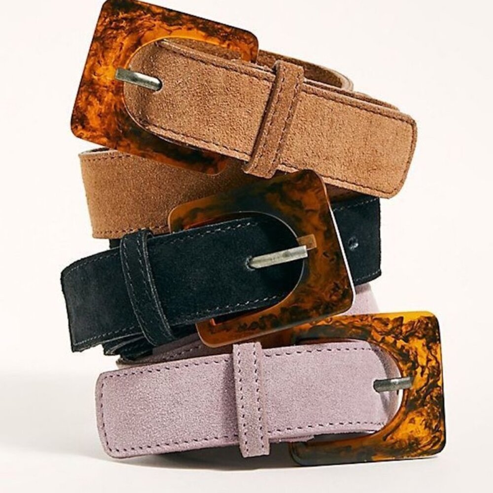 NWOT Free People Dee Dee Leather Resin Belt